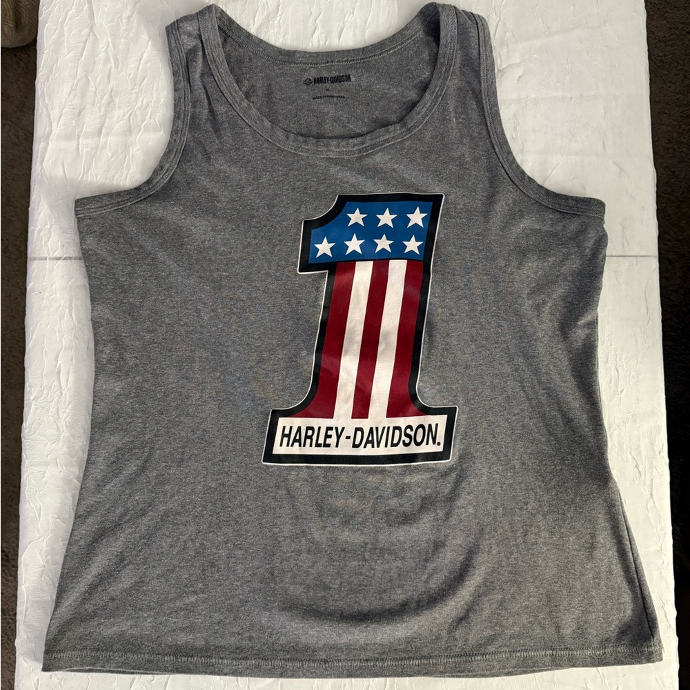 Harley-Davidson Patriotic Gray Tank Top